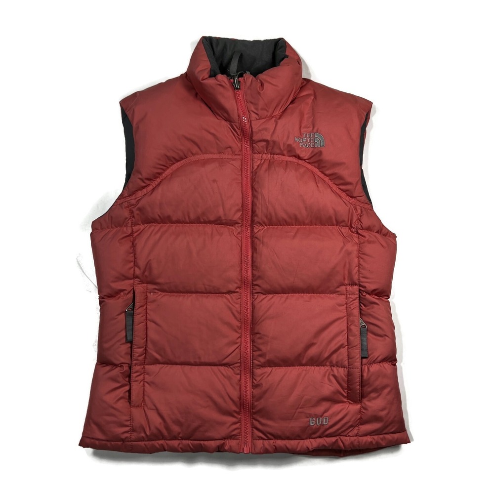 The North Face 600 Down Puffer Vest Girls Medium Pink Full Zip Youth Kids Boys